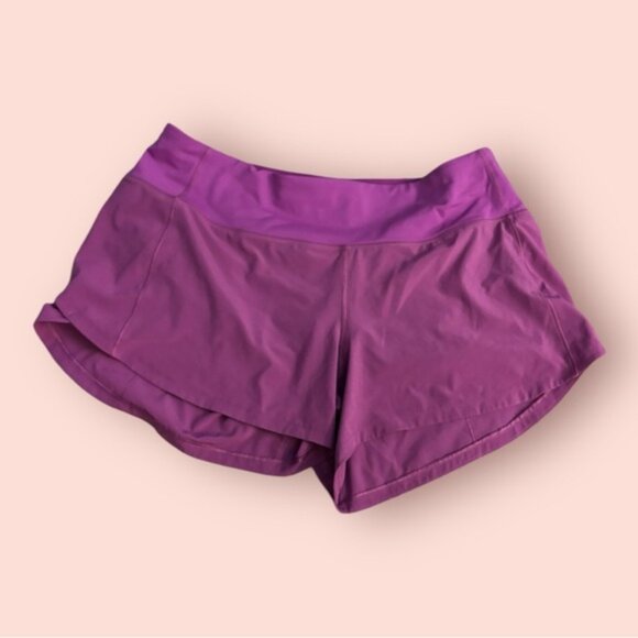 Lululemon Speed Up Mid-Rise Lined Short 4" Vivid Plum athletic shorts sz 8 - Picture 5 of 7